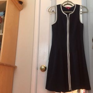 Navy Blue Betsey Johnson Dress with Front Zipper